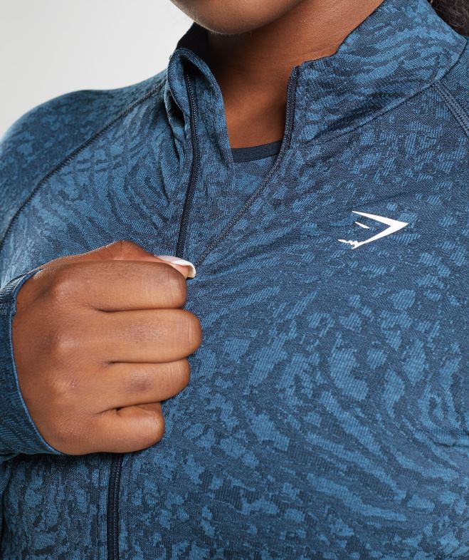 Gymshark adapter la fermeture éclair des animaux sauvage | marine femmes 6HF28356